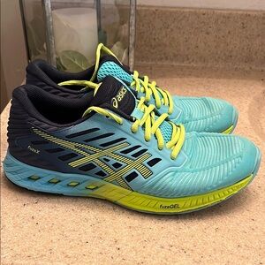 Asics Turquoise and Lime Athletic Shoes